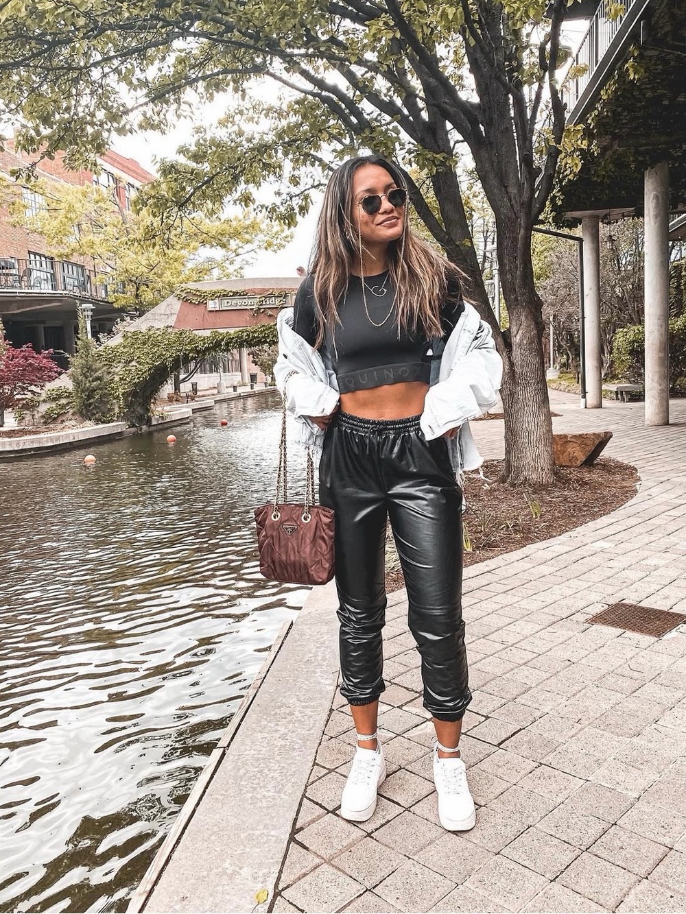 Prada Brown bag with gold details